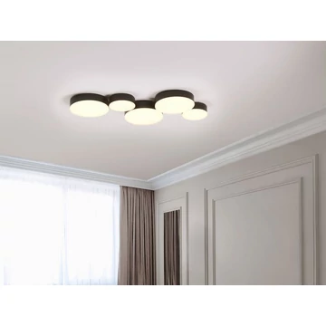 LUGA 5 égős fém LED mennyezeti lámpa (fekete) 23856