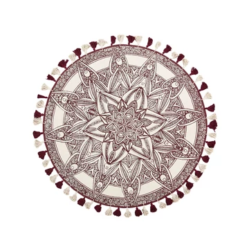 OLTU mandala mintás körszőnyeg 120 (piros-bézs) 50009