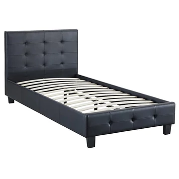 REVE 90 x 190 műbőr heverő ágyráccsal (fekete) 51263