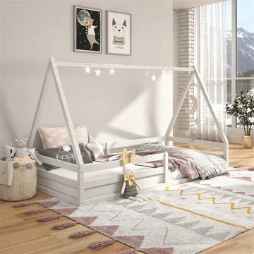SILA 90 x 200 sátorvázas fenyő heverő (fehér) 71361