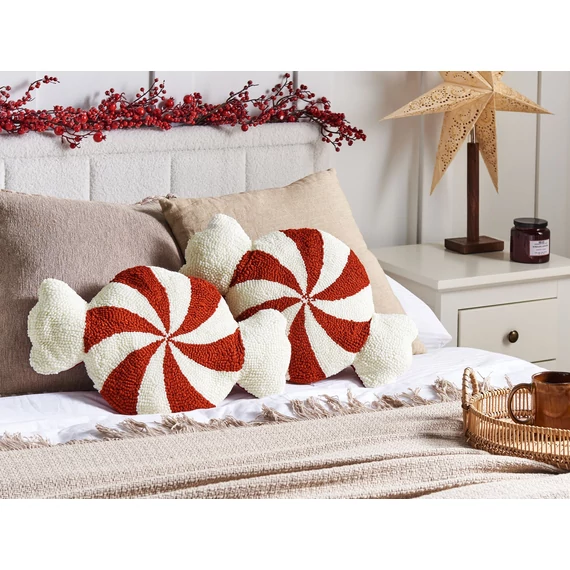 SPIRAL CANDY díszpárna 2 db-os szettben 35 x 58 cm (fehér-piros) 35929
