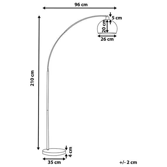 PAROO fém állólámpa 210 cm (bronz szín) 12661