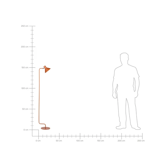 RIMAVA fém állólámpa 154 cm (narancs) 23897