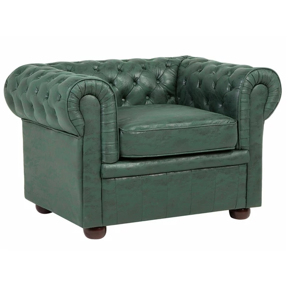 CHESTERFIELD műbőr fotel (zöld) 1904