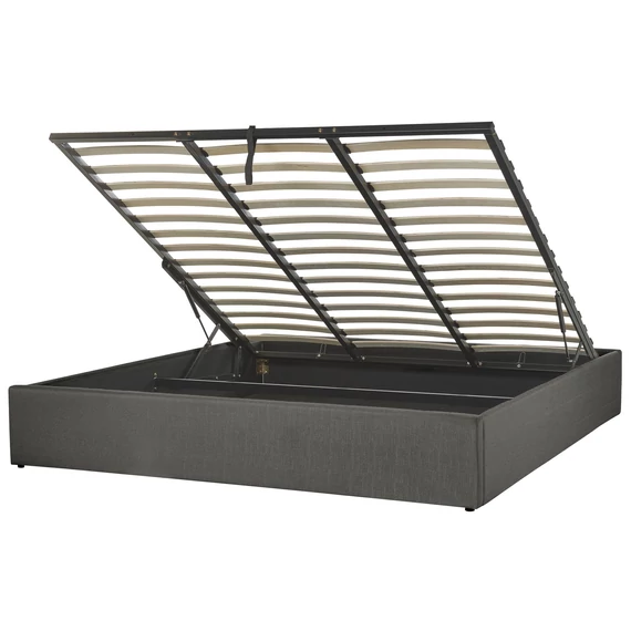 DINAN 180 x 200 ágyneműtartós futon franciaágy ágyráccsal (szürke) 25998