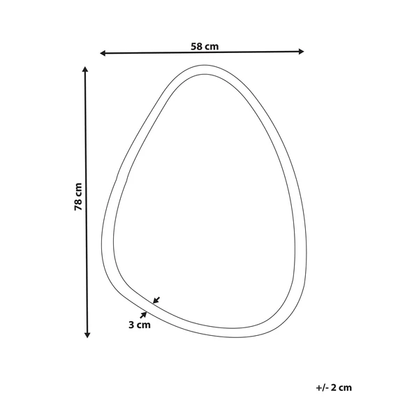 BETHUNE fürdőszobai tükör led fénnyel 58 x 78 (ezüst) 21046