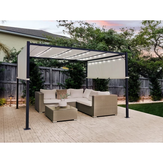 PARGA pavilon LED fénnyel 310 x 310 cm (bézs) 20847-848