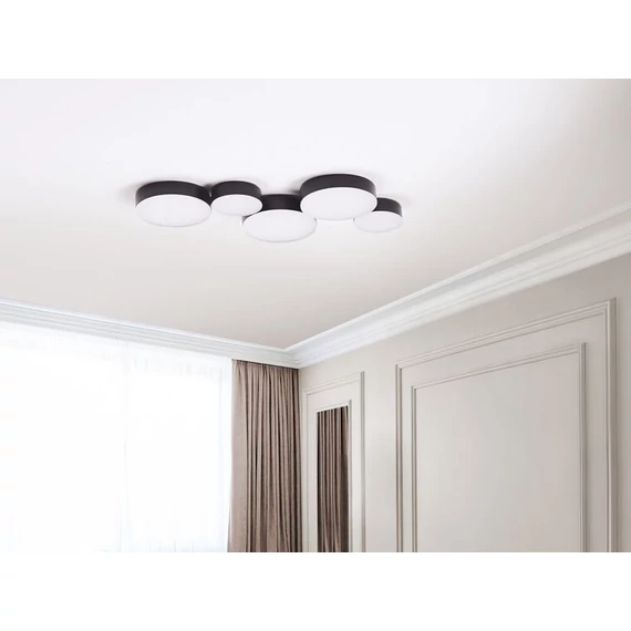 LUGA 5 égős fém LED mennyezeti lámpa (fekete) 23856