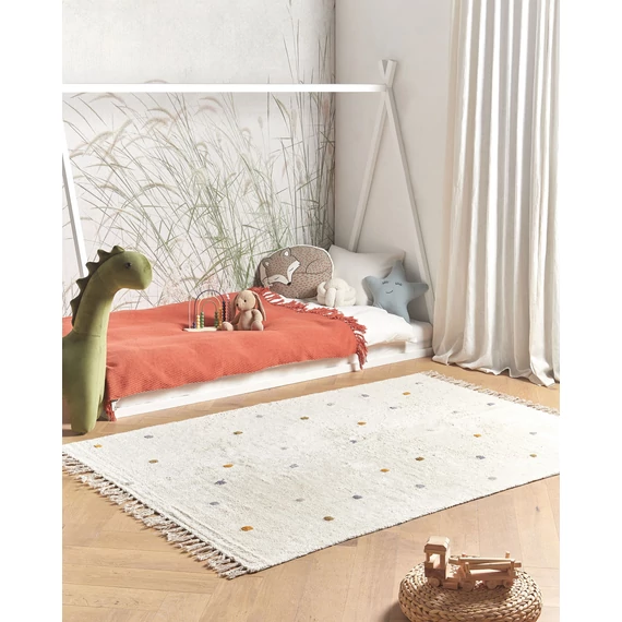 ASTAF pöttyös pamut szőnyeg 140 x 200 cm (tört fehér) 30615
