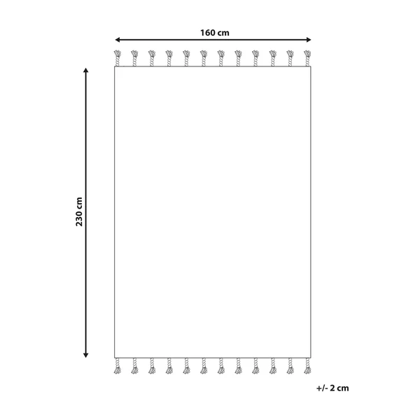 KHEMISSET pamut szőnyeg 160 x 230 cm (fehér-fekete) 21380