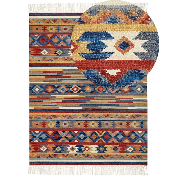 NORAKERT színes kilim gyapjúszőnyeg 160 x 230 cm 25858