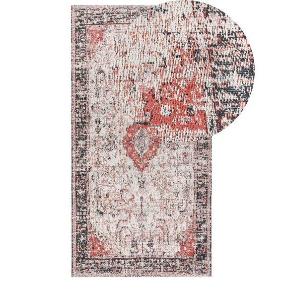 ATTERA pamut szőnyeg  80 x 150 cm (piros-bézs) 24543