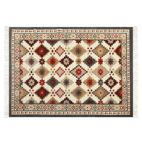 GHUKASAVAN kilim gyapjúszőnyeg 140 x 200 cm (többszínű) 25866