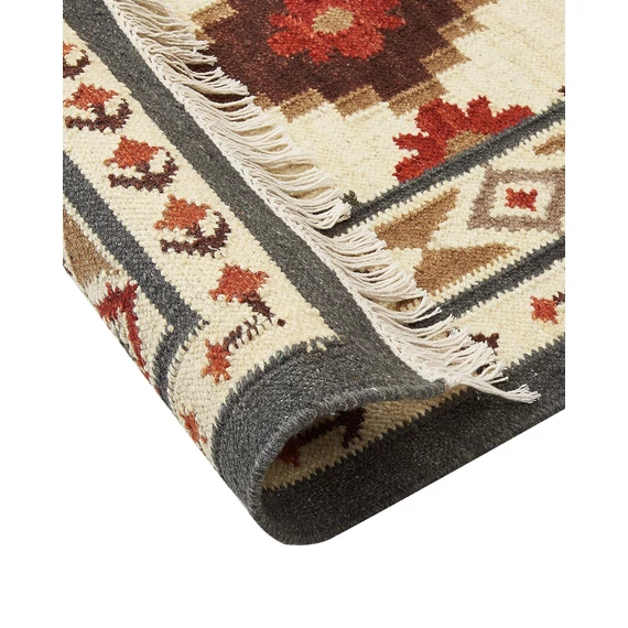 GHUKASAVAN kilim gyapjúszőnyeg 140 x 200 cm (többszínű) 25866