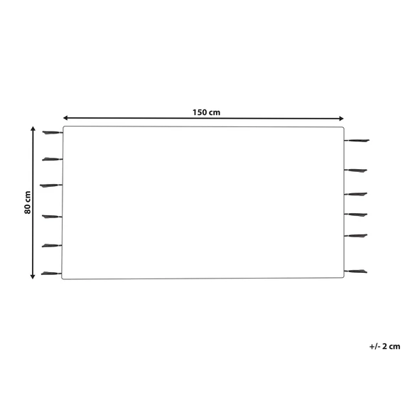 KHEMISSET pamutszőnyeg 80 x 150 cm (fekete-fehér) 21378