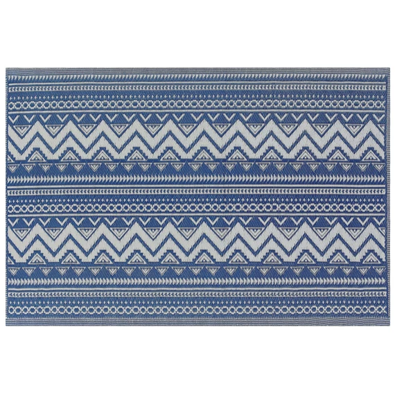 NAGPUR geometrikus szőnyeg 120 x 180 cm (kék-fehér) 50433