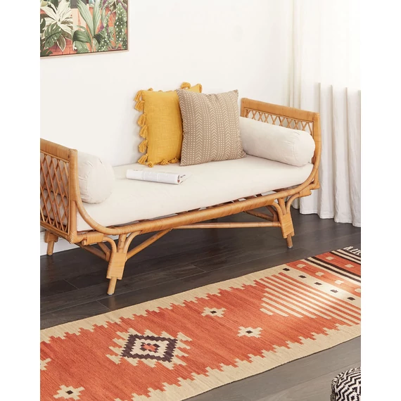GAVAR kilim pamut futószőnyeg 80 x 300 (narancs-bézs-barna) 255750