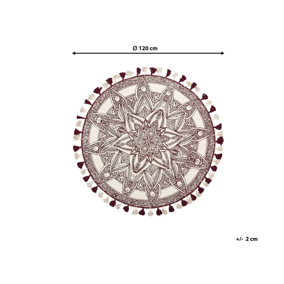 OLTU mandala mintás körszőnyeg 120 (piros-bézs) 50009
