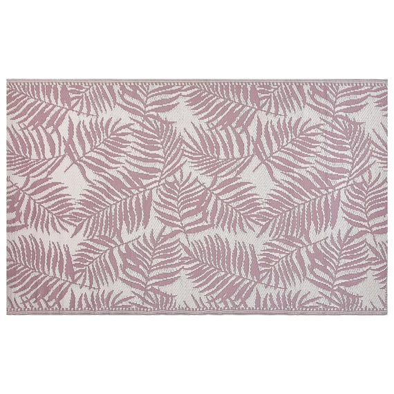 KOTA pálmalevél mintás kültéri szőnyeg 120 x 180 (rózsaszín-fehér) 50425