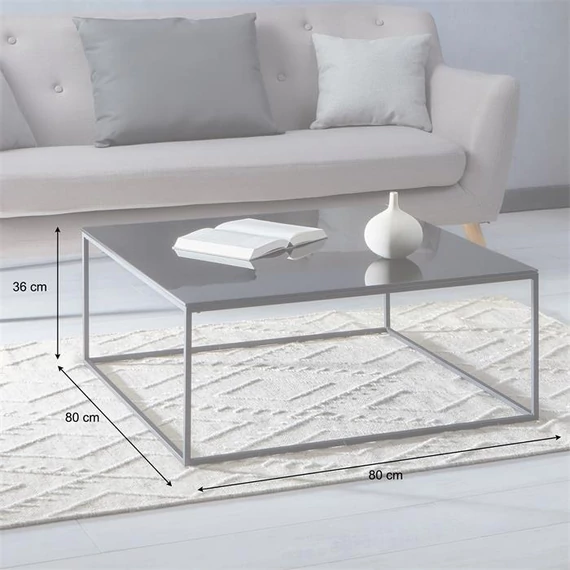 REFLECT üveglapos dohányzó asztal (fekete) 13826