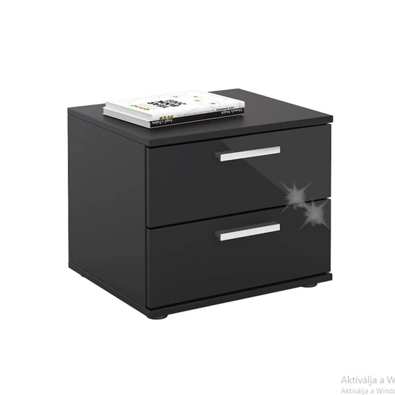MAXIMA 2 fiókos fényes éjjeliszekrény (fényes fekete) 95032