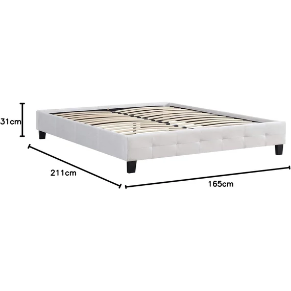 CORSE 160 x 200 szövet futon francia ágykeret ágyráccsal (fehér) 51392