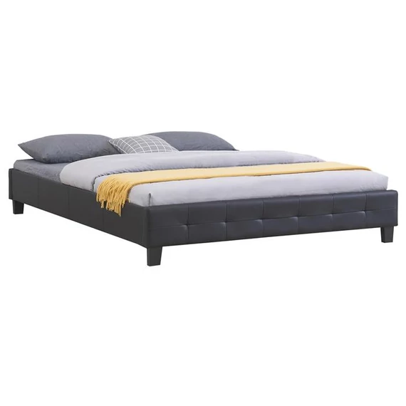 GOMERA 160 x 200 műbőr futon francia ágykeret (fekete) 51376