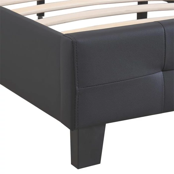 GOMERA 160 x 200 műbőr futon francia ágykeret (fekete) 51376