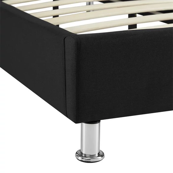 NIZZA 160 x 200 szövet futon francia ágykeret (fekete) 51301