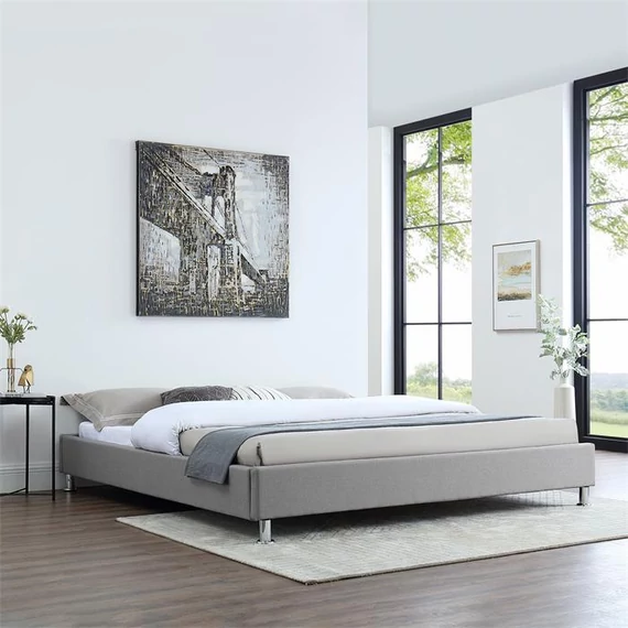 NIZZA 180 x 200 szövet francia ágykeret ágyráccsal (szürke) 51302