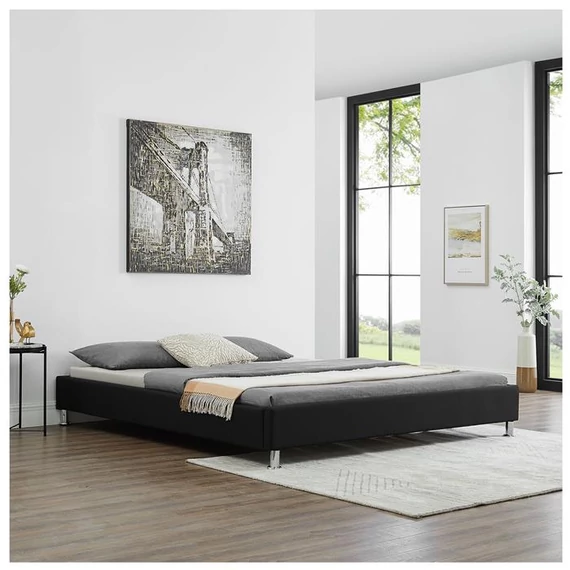 NIZZA 180 x 200 szövet francia ágykeret ágyráccsal (fekete) 51303