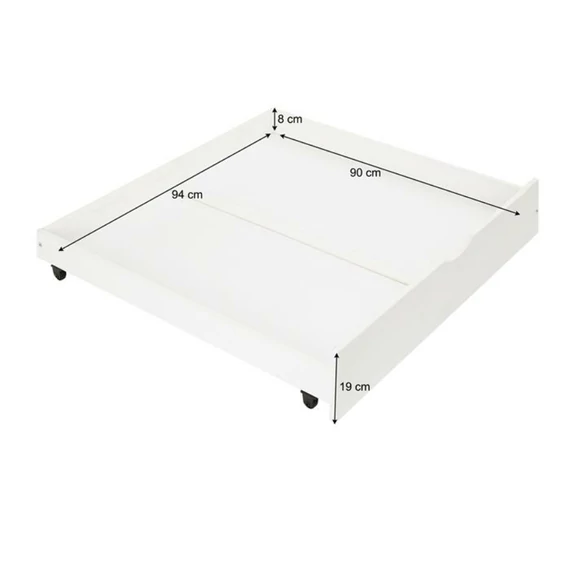 FELIX 97 x 90 x 19 2 db  fenyő ágyneműtartó fiók (fehér) 7067