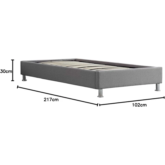 LAREDO 90 x 200 szövet futon heverő ágyráccsal (szürke) 95073