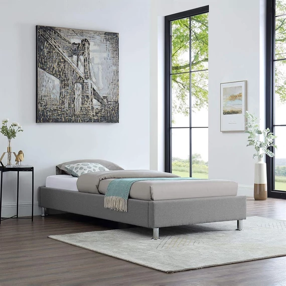 LAREDO 90 x 200 szövet futon heverő ágyráccsal (szürke) 95073
