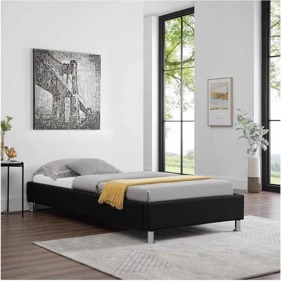 NIZZA 90 x 190 szövet futon heverő ágyráccsal (fekete) 51299