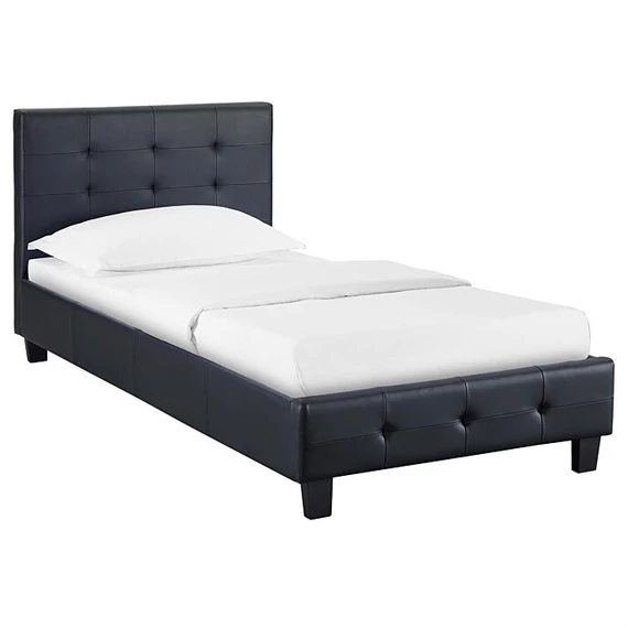 REVE műbőr heverő ágyráccsal 90 x 190 (fekete) 51263
