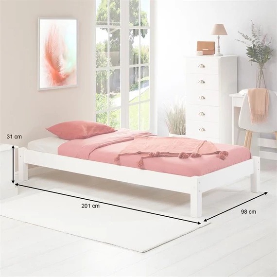 TAJFUN 90 x 190 fenyő futon ágykeret (fehér) 71056