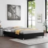 NIZZA 140 x 190 szövet futon francia ágykeret ágyráccsal (fekete) 51036