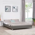 NIZZA 160 x 200 műbőr futon francia ágykeret ágyráccsal (szürke) 51226