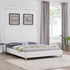 NIZZA 160 x 200 műbőr futon francia ágykeret ágyráccsal (fehér) 51255