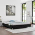 NIZZA 160 x 200 szövet futon francia ágykeret ágyráccsal (fekete) 51301